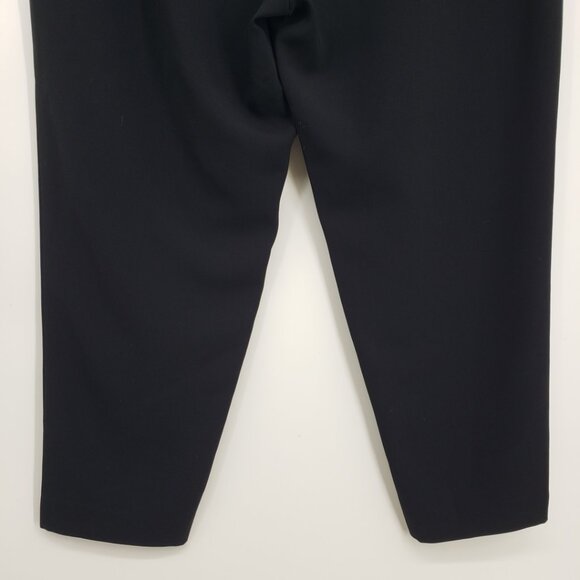 J. Crew City Fit Pleated Dress Pants 12 Tapered Leg‎ Ankle High Rise Waist Black - Picture 6 of 8